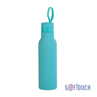 Бутылка для воды "Фитнес", покрытие soft touch, 0,7 л. бирюзовый
