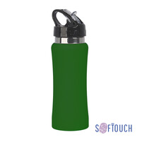 Бутылка для воды "Индиана", покрытие soft touch, 0,6 л. зеленый