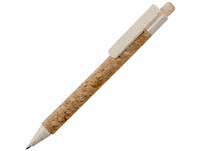Ручка из пробки и переработанной пшеницы шариковая "Mira", пробка/бежевый