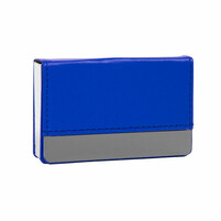Визитница "Горизонталь"; синий; 10х6,5х1,7 см; иск. кожа, металл; лазерная гравировка