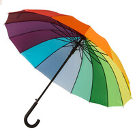Зонт-трость "Радуга" (полуавтомат), D=110см, нейлон, пластик, шелкография