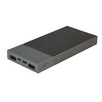 Универсальное зарядное устройство "Slim Pro" (10000mAh),серый, 13,8х6,7х1,5 см,пластик,металл