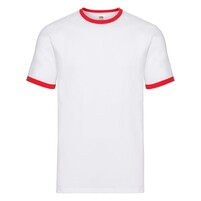 Футболка "Ringer T", белый с красным_L, 100% х/б, 160 г/м2