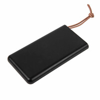 Универсальное зарядное устройство STRAP (10000mAh), черный с коричневым, 6,9х13,2х1,5 см, пластик