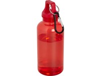 Бутылка для воды с карабином Oregon из переработанной пластмассы, 400 мл - Красный